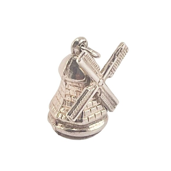 Sterling Silver Mechanical Windmill Charm Sterling Silver Vintage - Picture 3 of 7